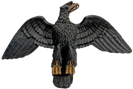 Carved, Painted Wooden Eagle Carving at the Outsider Folk Art Gallery