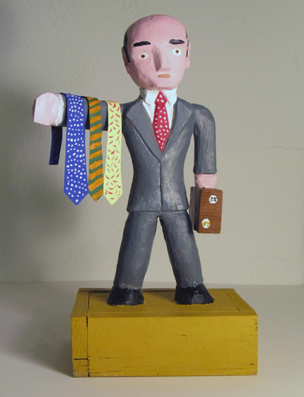 Gerald Anderson | Tie Salesman Carving at the Outsider Folk Art Gallery