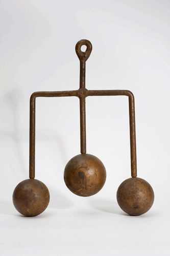 Pawn Broker Trade Sign Cast iron, weathered sizing and painting with traces of gilt | 19th or early 20th century at the Outsider Folk Art Gallery