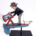 Man Sawing Wood Whirligig at the Outsider Folk Art Gallery