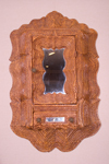 Early 20th Century Tramp Art Hanging Wall Cabinet With Mirrors