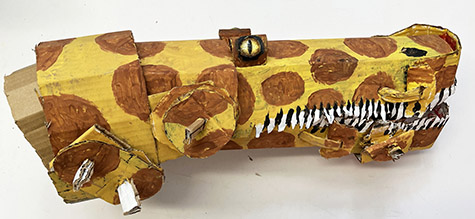 Brent Brown | BRB1011 | Pete Croc, 2022 | Cardboard, Mixed Media | 32 x 32 x 12 in. at the Outsider Folk Art Gallery