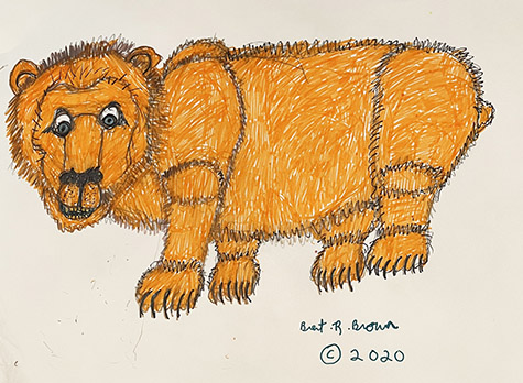Brent Brown | BRB1078 | Bear | 14 x 11 in. at the Outsider Folk Art Gallery