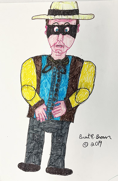 Brent Brown | BRB1097 | Cowboy | 11 x 14 in. in at the Outsider Folk Art Gallery