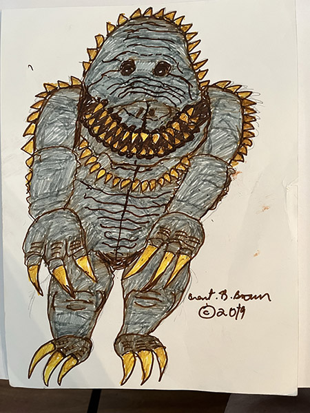 Brent Brown | BRB1102 | Gray Rancor | Drawing | 9 x 12 in. at the Outsider Folk Art Gallery