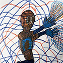 Brent Brown BRB1147 | Spiderman in Web at the Outsider Folk Art Gallery