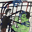 Brent Brown BRB1162 | Doc Ock battles The Hulk at the Outsider Folk Art Gallery