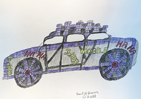 Brent Brown | BRB1169 | Joker Mobile | 28 x 22 in. at the Outsider Folk Art Gallery