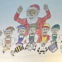 Brent Brown BRB1194 | Santa and Helpers with Toys at the Outsider Folk Art Gallery