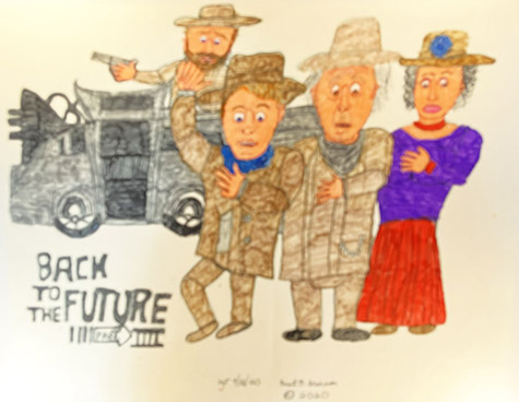 Brent Brown | BRB1197 | Back to the Future | 28 x 22 in. at the Outsider Folk Art Gallery