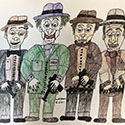 Brent Brown BRB1204 | Joker and Armed Men from Batman at the Outsider Folk Art Gallery