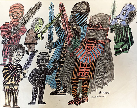 Brent Brown | BRB1219 | Return of the Jedi (Star Wars)  | Drawing | 22 x 28 in.  at the Outsider Folk Art Gallery