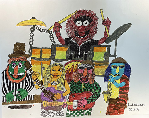 Brent Brown | BRB1222 | Muppets Band  | 28 x 22 in. at the Outsider Folk Art Gallery