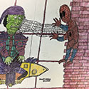 Brent Brown BRB1229 | Spider-Man vs Green Goblin at the Outsider Folk Art Gallery