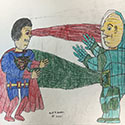 Brent Brown | BRB1253 | Batman and Superman, side 1 - 2 other super heroes, side 2 view 2, 2022