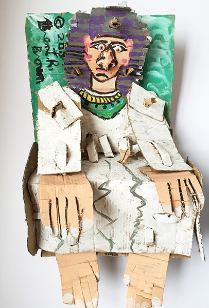 Brent Brown | BRB170 | Pharaoh Mist | Cardboard, Mixed Media, 16 x 22 x 8 in. (40.6 x 55.9 x 20.3 cm) at the Outsider Folk Art Gallery