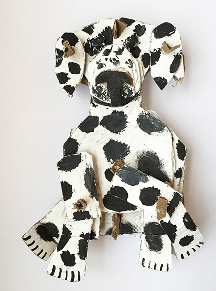 Brent Brown | BRB175 | Dalmation | Cardboard, Mixed Media, 16 x 12 x 4 in. (40.6 x 30.5 x 10.2 cm) at the Outsider Folk Art Gallery