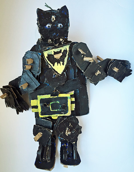 Brent Brown | BRB195 | Batman, 2016 | Cardboard, Mixed Media, 20 x 29 x 5 in. (50.8 x 73.7 x 12.7 cm) price $120 at the Outsider Folk Art Gallery