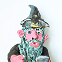 Brent Brown BRB235 | Gnome with Pointed Hat and Book, 2016 at the Outsider Folk Art Gallery