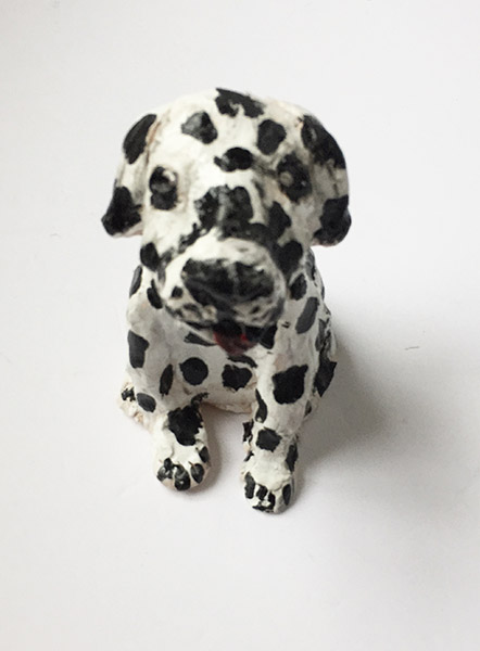 Brent Brown | BRB296 | Dalmation, 2017 | Painted Clay, 4 x 5 x 5 in. (10.2 x 12.7 x 12.7 cm) at the Outsider Folk Art Gallery