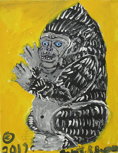 Brent Brown | BRB315 | Ginger the Gorilla, 2017 | Paint on canvas board | 11 x 14 in. (27.9 x 35.6 cm) at the Outsider Folk Art Gallery