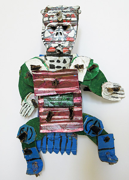Brent Brown | BRB430 | Shocula, 2017 | Cardboard, Mixed Media | 21 x 24 x 5 in. (53.3 x 61 x 12.7 cm) at the Outsider Folk Art Gallery
