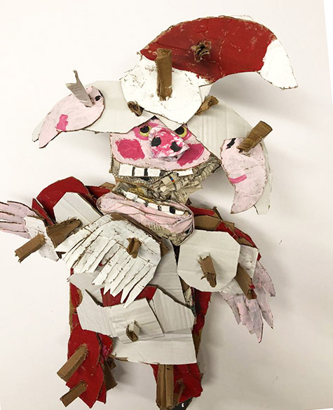 Brent Brown | BRB541 | Santa, 2018 | 
	 Cardboard, Mixed Media | 18 x 26 x 8 in. at the Outsider Folk Art Gallery