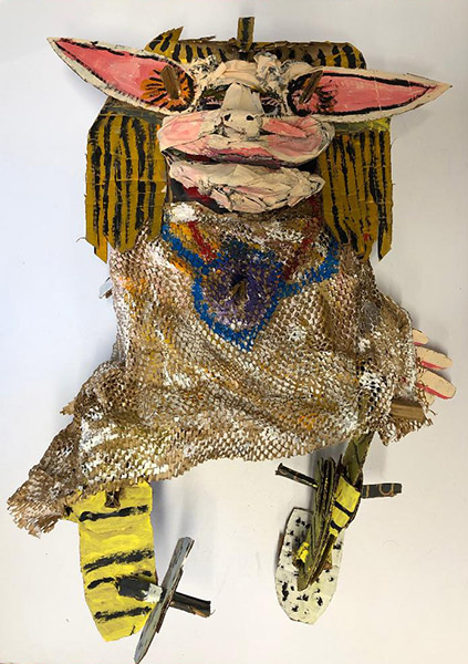 Brent Brown | BRB558 | Tara The Gelfling (Dark Crystal), 2019  | 
	 Cardboard, Mixed Media | 28 x 36 x 10 in. at the Outsider Folk Art Gallery