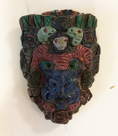 Brent Brown | BRB565 | Animal Mask, 2012  | 
	 Painted Clay | 5 x 6 x 2 in. at the Outsider Folk Art Gallery