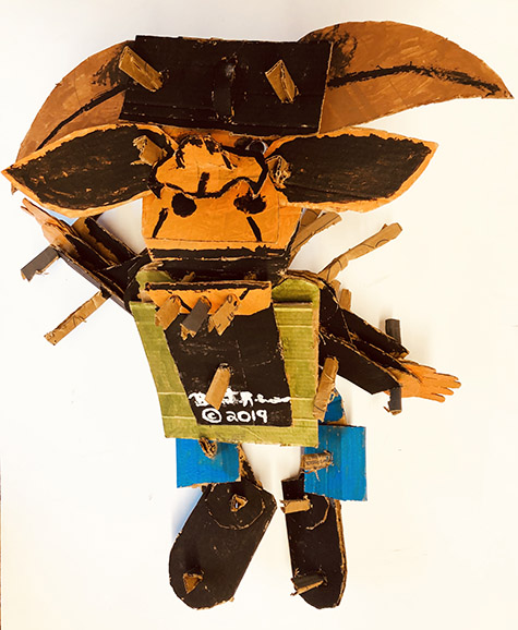 Brent Brown | BRB578 | Gregor the Goblin, 2019 | 
	 Cardboard, Mixed Media | 27 x 22 x 10 in. at the Outsider Folk Art Gallery