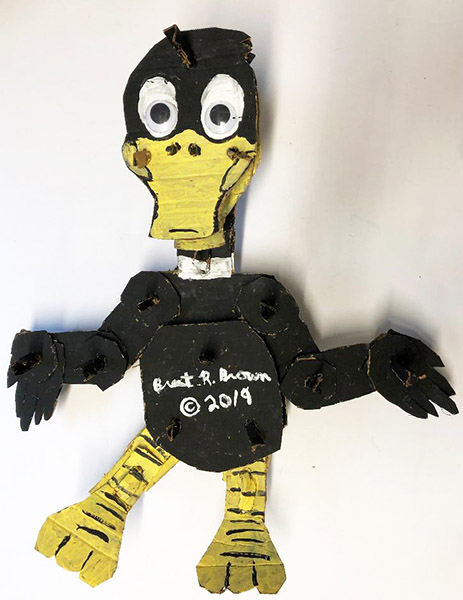 Brent Brown | BRB581 | Daffy Duck, 2019 | Cardboard, Mixed Media, 27 x 23 x 7 in. at the Outsider Folk Art Gallery