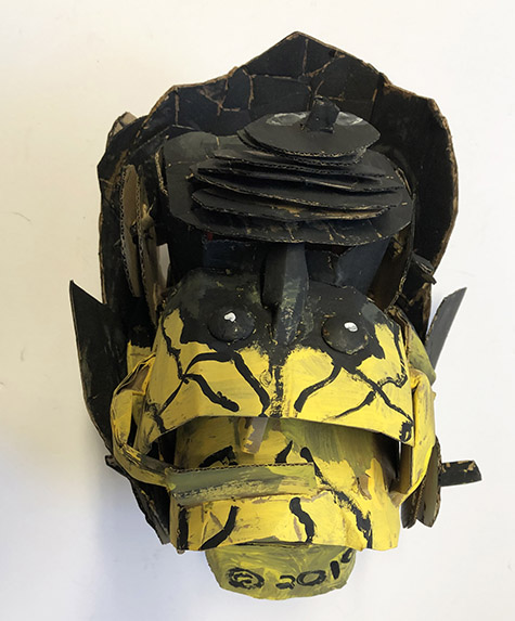 Brent Brown | BRB683 | Bull Mastiff, 2019 | 
	 Cardboard, Mixed Media | 9 x 11 x 6 in. at the Outsider Folk Art Gallery