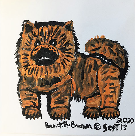 Brent Brown | BRB808 | Chow Chow, 2020 | Paint on canvas | 12 x 12 in. at the Outsider Folk Art Gallery