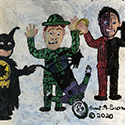 Brent Brown BRB880 | Batman, Ridler, Joker, Harvey, 2020 at the Outsider Folk Art Gallery