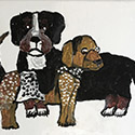 Brent Brown BRB890 | St Bernard and Spaniel, 2020 at the Outsider Folk Art Gallery