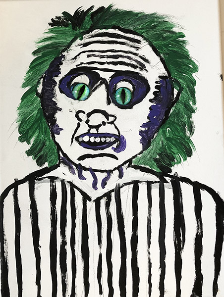 Brent Brown | BRB895 | Beetle Juice, 2020  | 
	 Paint on canvas | 12 x 16 in. at the Outsider Folk Art Gallery