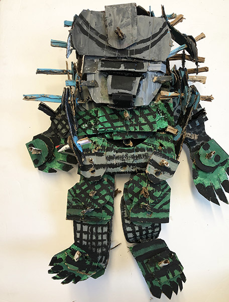 Brent Brown | BRB912 | Predator, 2021  | 
	 Cardboard, Mixed Media | 19 x 27 x 8 in. at the Outsider Folk Art Gallery
