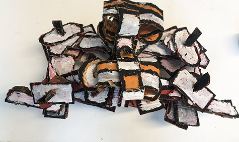 Brent Brown | BRB914 | Tie Fighter #1 (Star Wars), 2021  | 
	 Cardboard, Mixed Media | 23 x 12 x 12 in. at the Outsider Folk Art Gallery