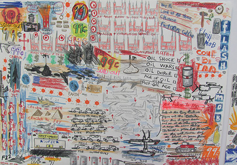 David "Big Dutch" Nally | DN112 | Like Rodants, 2011 Mixed Media on Rag Paper price $600 at the Outsider Folk Art Gallery