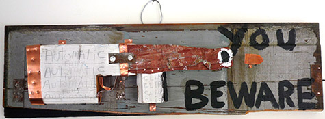 David "Big Dutch" Nally | DN139 | You Beware, 2013 Mixed media construction price $150 at the Outsider Folk Art Gallery