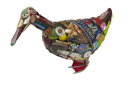 Leo Sewell | Duck | 16" tall x 8" wide x 16" long at the Outsider Folk Art Gallery