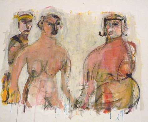 Jim Bloom | Paintings | JB1370 | Untitled | Mixed Media on canvas 65w x 52h price $4000 at the Outsider Folk Art Gallery