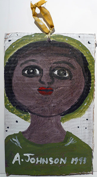 Anderson Johnson | JOA031 | Untitled, 1993 | Cardboard | 8 1/2 x 13 1/4 in. at the Outsider Folk Art Gallery