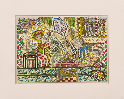 Melissa Polhamus | POM002 | The Crusaders, 1995 | 14 x 10 in. (35.56 x 25.4 cm) at the Outsider Folk Art Gallery