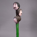 Edward Rentz Pole with Heads at the Outsider Folk Art Gallery