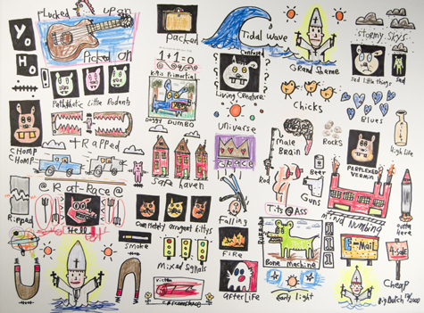 David "Big Dutch" Nally | DN001 | Tidal Wave | Mixed media on paper, price $500 at the Outsider Folk Art Gallery