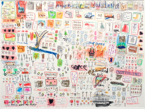 David "Big Dutch" Nally | DN030 | Grace | Mixed media on paper, price $900 at the Outsider Folk Art Gallery