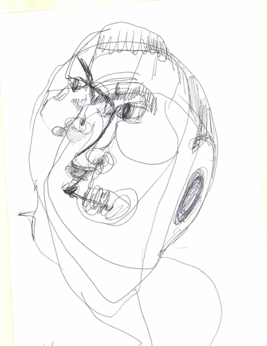 Jim Bloom | Drawings | JB0618 | Untitled | Ball Point Pen on Paper, price $150 at the Outsider Folk Art Gallery