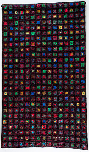 Mary Stoudt | STM004 | Untitled | Fabric-art quilt | 24 x 41 1/2 in. (61 x 105.4 cm) at the Outsider Folk Art Gallery