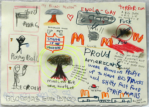 David "Big Dutch" Nally | DN004 | Bloody Valentine | Mixed media on paper, price $250 at the Outsider Folk Art Gallery